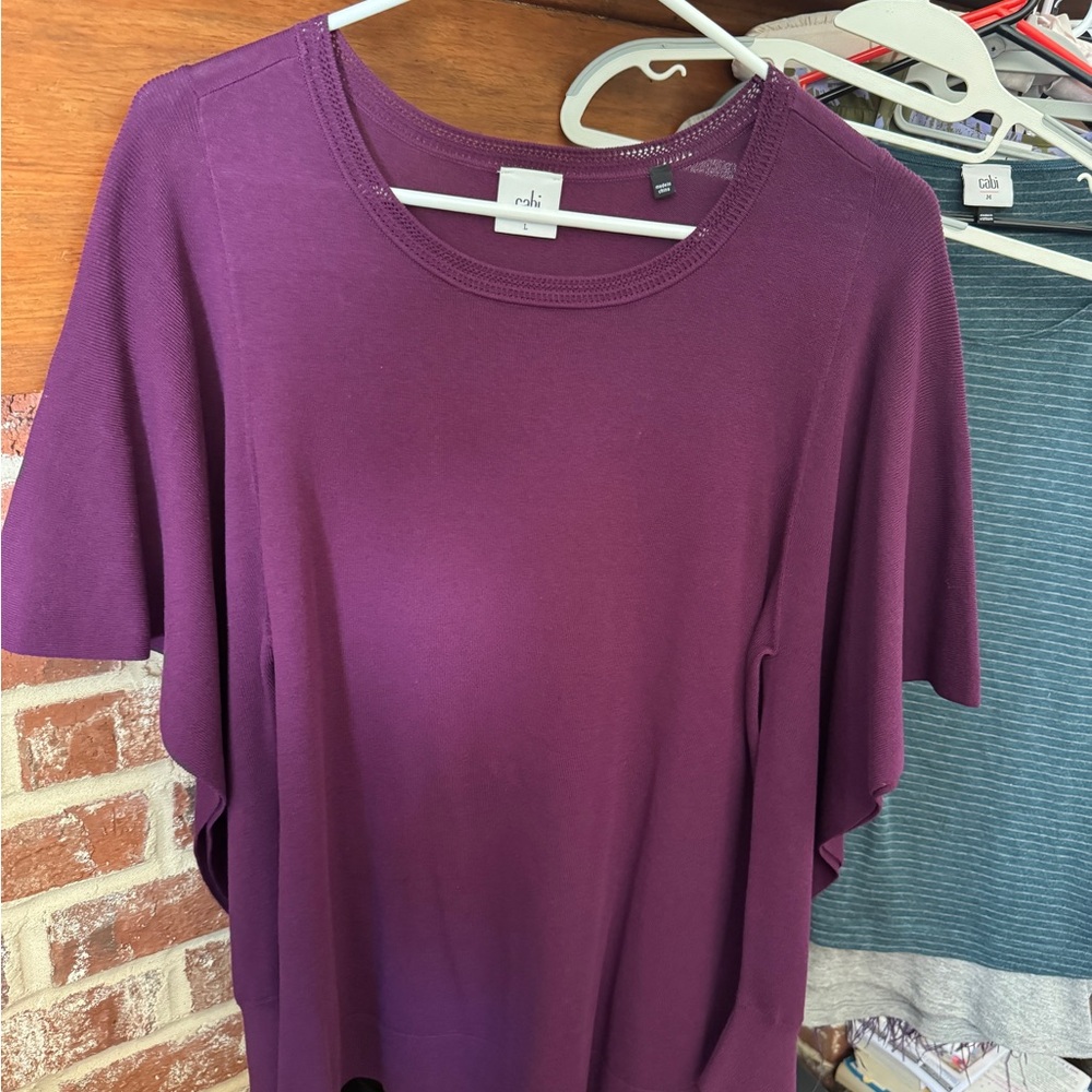 CAbi Purple Relaxed Short Sleeve T-Shirt